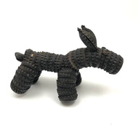 Vintage Folk Art Bottle Cap Black Doggy with Moveable Ears