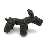 Vintage Folk Art Bottle Cap Black Doggy with Moveable Ears