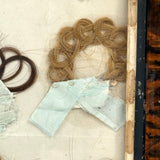 Marvelous Mementos: Pristine Condition c. Mid 19th Century Hair Album Page with 16 Ribbon Tethered Samples