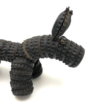 Vintage Folk Art Bottle Cap Black Doggy with Moveable Ears