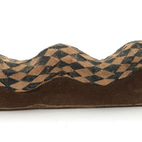 Fabulous 1950s Folk Art Woven Paper Over Wood Rattlesnake on Cardboard