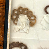 Marvelous Mementos: Pristine Condition c. Mid 19th Century Hair Album Page with 16 Ribbon Tethered Samples