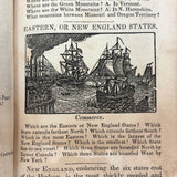 Olney's Modern Geography, 1835, With Excellent Endpaper Squirrel Drawing!