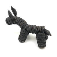 Vintage Folk Art Bottle Cap Black Doggy with Moveable Ears