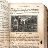 Olney's Modern Geography, 1835, With Excellent Endpaper Squirrel Drawing!