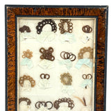 Marvelous Mementos: Pristine Condition c. Mid 19th Century Hair Album Page with 16 Ribbon Tethered Samples