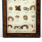 Marvelous Mementos: Pristine Condition c. Mid 19th Century Hair Album Page with 16 Ribbon Tethered Samples