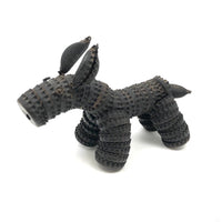Vintage Folk Art Bottle Cap Black Doggy with Moveable Ears
