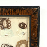 Marvelous Mementos: Pristine Condition c. Mid 19th Century Hair Album Page with 16 Ribbon Tethered Samples