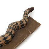Fabulous 1950s Folk Art Woven Paper Over Wood Rattlesnake on Cardboard