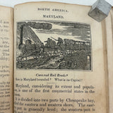 Olney's Modern Geography, 1835, With Excellent Endpaper Squirrel Drawing!