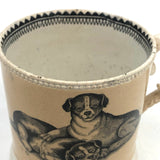 1830s Very Scarce Stone China Transfeware Mug with Dogs and Cats