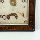 Marvelous Mementos: Pristine Condition c. Mid 19th Century Hair Album Page with 16 Ribbon Tethered Samples