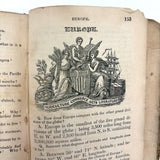 Olney's Modern Geography, 1835, With Excellent Endpaper Squirrel Drawing!