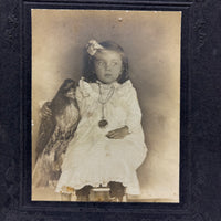 A Girl and Her Falcon, Excellent 1902 Cabinet Card, Haverhill, MA