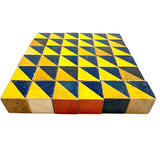 Beautiful Early Set of 36 Color Cubes with Best Orange-Reds and Blue-Blacks