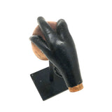 Antique Hand-carved Folk Art Wooden "Claw Over Egg" Pipe Bowl on Custom Stand