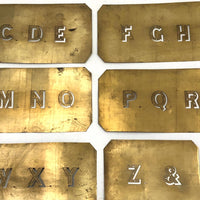 Paper Thin Beautiful Antique Brass Architect's Alphabet Stencil Set (Set W)