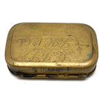 JH's 1866 Hand-Engraved, Double Hinged Brass Swedish Snuff Box with Swimming Serpent