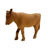 No Horns, One Ear, Repaired Tail, Still Wonderful, Very Full of Life Carved Pine Cow