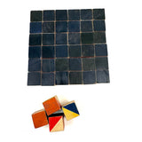 Beautiful Early Set of 36 Color Cubes with Best Orange-Reds and Blue-Blacks