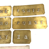 Paper Thin Beautiful Antique Brass Architect's Alphabet Stencil Set (Set W)
