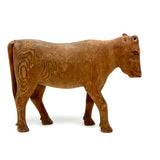 No Horns, One Ear, Repaired Tail, Still Wonderful, Very Full of Life Carved Pine Cow