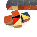 Beautiful Early Set of 36 Color Cubes with Best Orange-Reds and Blue-Blacks