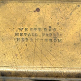 JH's 1866 Hand-Engraved, Double Hinged Brass Swedish Snuff Box with Swimming Serpent