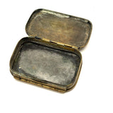JH's 1866 Hand-Engraved, Double Hinged Brass Swedish Snuff Box with Swimming Serpent