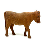 No Horns, One Ear, Repaired Tail, Still Wonderful, Very Full of Life Carved Pine Cow