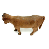No Horns, One Ear, Repaired Tail, Still Wonderful, Very Full of Life Carved Pine Cow