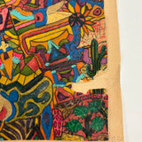 Dense and Packed c. 1970 Psychedelic Marker Drawing Signed Rita