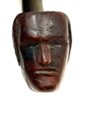 Wonderfully Carved Antique Figural Pipe Bowl: Man with Prominent Nose and Lots of Hair