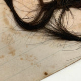 Gestural Pair of Victorian Mounted Hair Samples, Annotated, 1860s