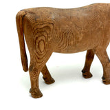 No Horns, One Ear, Repaired Tail, Still Wonderful, Very Full of Life Carved Pine Cow