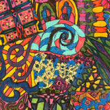 Dense and Packed c. 1970 Psychedelic Marker Drawing Signed Rita