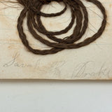 Gestural Pair of Victorian Mounted Hair Samples, Annotated, 1860s