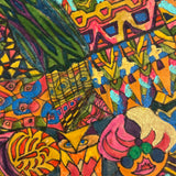 Dense and Packed c. 1970 Psychedelic Marker Drawing Signed Rita