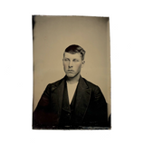 Tintype Portrait of a Handsome and Intense Looking Young Man, Unshaven