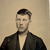Tintype Portrait of a Handsome and Intense Looking Young Man, Unshaven