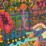 Dense and Packed c. 1970 Psychedelic Marker Drawing Signed Rita