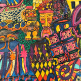 Dense and Packed c. 1970 Psychedelic Marker Drawing Signed Rita