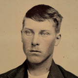 Tintype Portrait of a Handsome and Intense Looking Young Man, Unshaven
