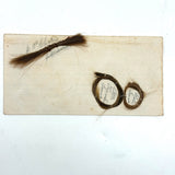 Two Loops and a Line, Victorian Mounted Hair Samples "Drawing", 1867, with Verse on Reverse