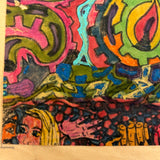 Dense and Packed c. 1970 Psychedelic Marker Drawing Signed Rita
