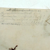 Two Loops and a Line, Victorian Mounted Hair Samples "Drawing", 1867, with Verse on Reverse