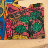 Dense and Packed c. 1970 Psychedelic Marker Drawing Signed Rita