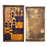 Very Scarce c. 1870s-80s E.U. Kinsey Building Blocks Set with Stained Glass Window Frames