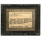 Wonderful 1833 Sandborn NH Award of Hogreeve (manager of stray swine) to John Deerborn (with Hand-drawn Pig)